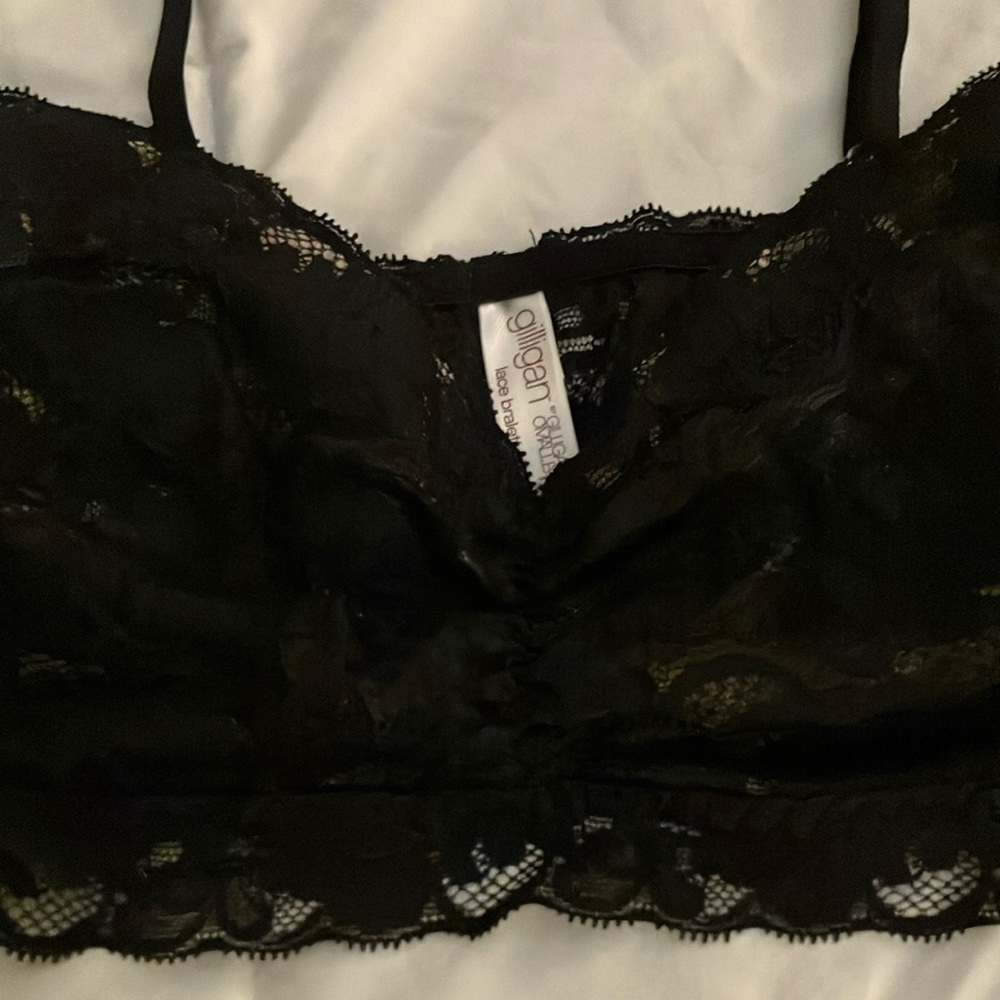 Black Lace Trim Bra with Adjustable Straps